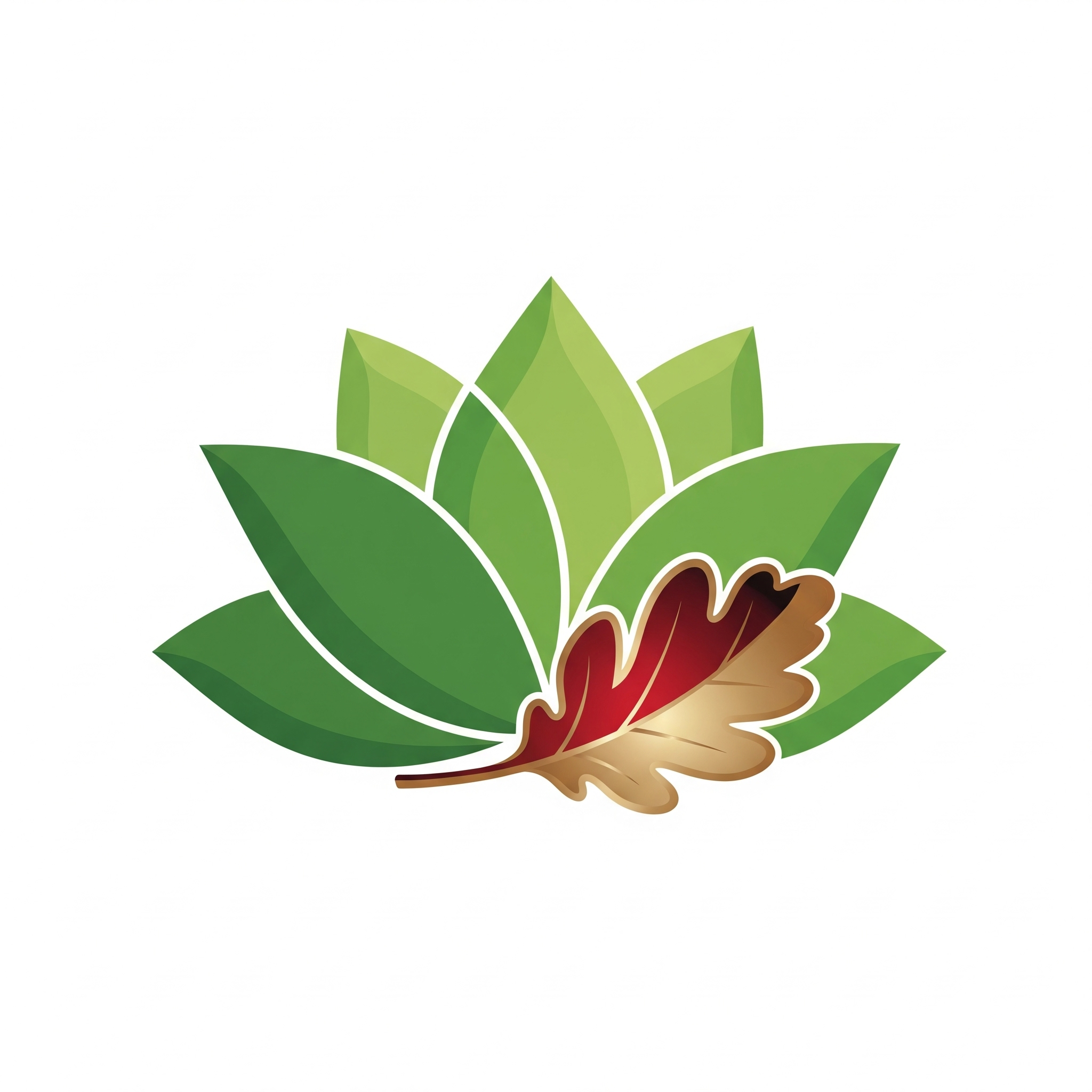 Bidirna Logo: Lotusblume und Eichenblatt
